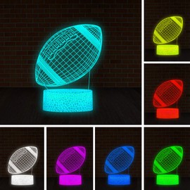 SHANJIANKE Football 3D Night Light Touch Control - 7 Colors Auto Gradient Night Light,Kids Night Light Suitable for Home Outdoor Decoration or Christmas Day Holiday Children's Gift