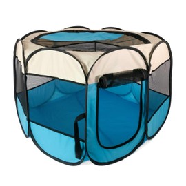 Intirilife Practical Pet Playpen 77 x 58 cm Oxford Fabric Play Tent in Blue - For dogs cats or rabbits to transport play and rest