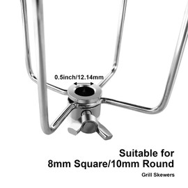 2Pcs Stainless Steel BBQ Rotisserie Forks Heavy Duty Grill Rotisserie Spit Meat Forks Fits 3/8-Inch and 5/16-Inch Square Spit Rods Perfect for Outdoor Picnic, Camping, and BBQ Parties