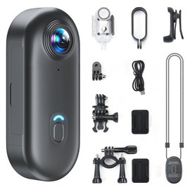 NUISK 4K Thumb Action Camera | 128G Sports Camera for POV Photoshooting: Waterproof Sports Camera The Size of a Thumb Suitable for Running Cycling Swimming Hiking Adventure Etc (Black)