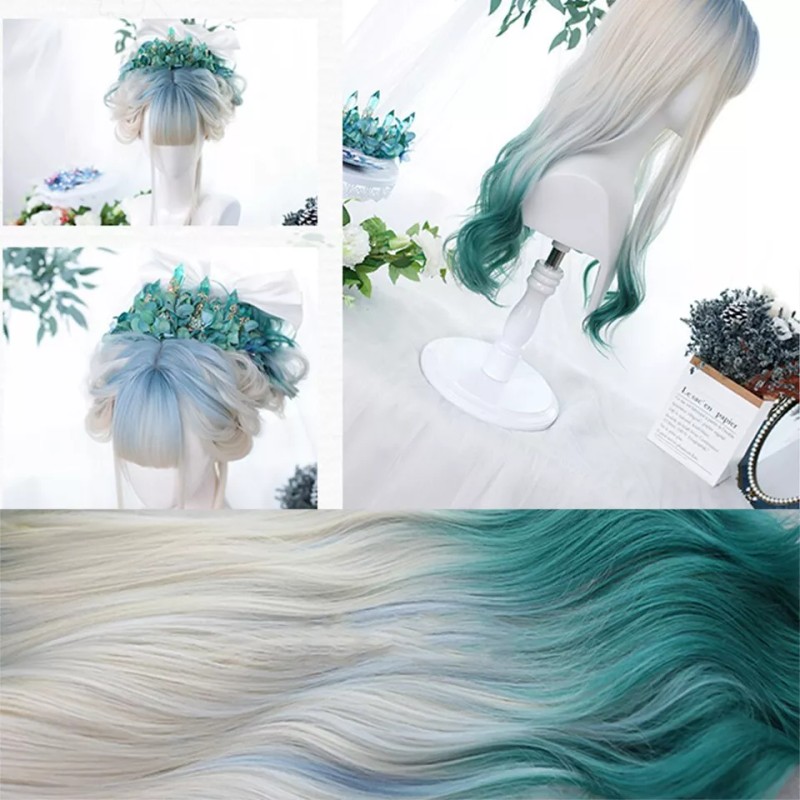 Jorla Peluca De Muchacha Largo Rizos Multicolor Pelo Conveniente