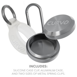 CURVD Premium Carrying Case - Durable Travel Keychain Container, Waterproof Holder for Earplugs, Pills, Coins Compatible with Loop, Eargasm & Vibes, Mini Purse Pill Box Container (Cloud)