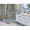 Elephantile Shower Floor Pebble Tile Blue Mosaic Tiles for Bathroom