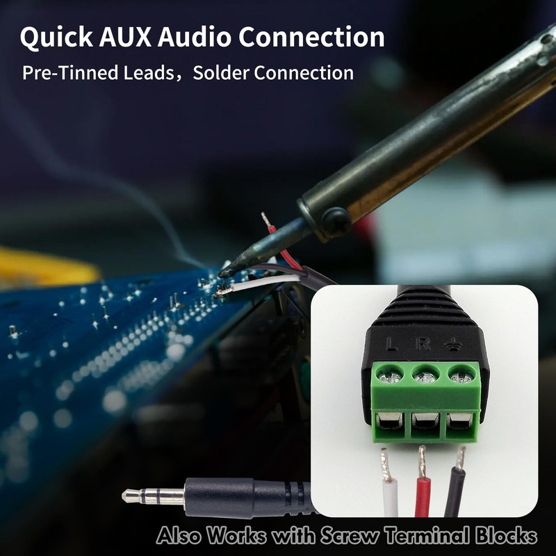 Nadadora 3.5mm Audio Pigtail TRS Male to Bare Wire Stereo