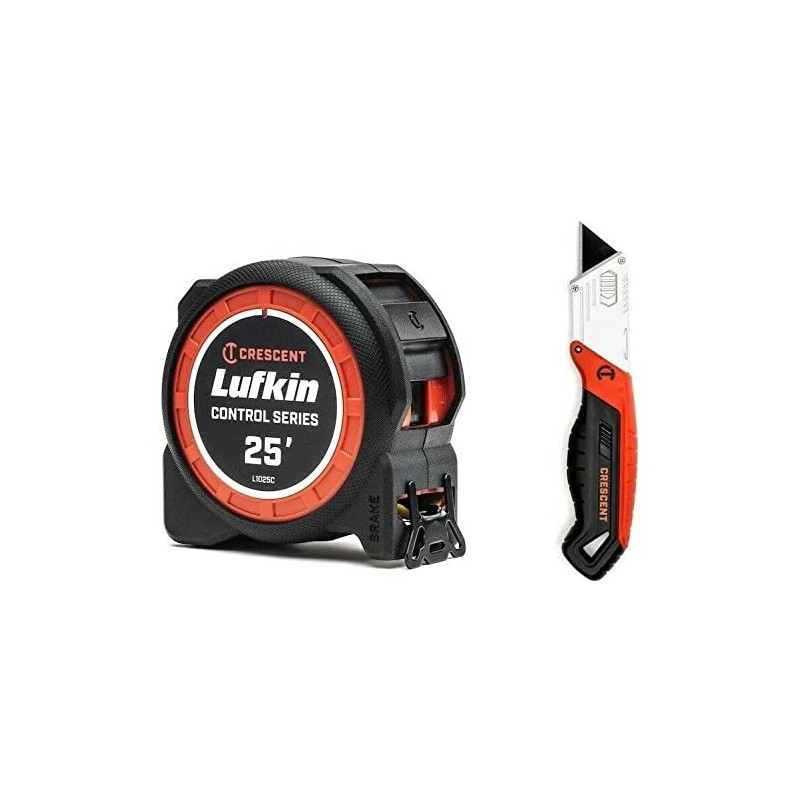 Crescent Lufkin Control Series 25' Tape Measure & Utility Knife