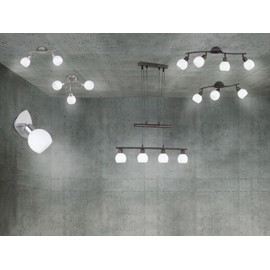 Trio Leuchten 824810107 LED Spotlight Nickel Including 1x E14 4 Watt LED 13 x 9 cm Opal Matte White Glass