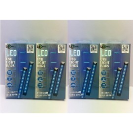 Ledeez Lot of 4 Ledeez LLL-BAR2-BLU 5” LED Light Bar 2-Per Pack Bright Blue USB Power