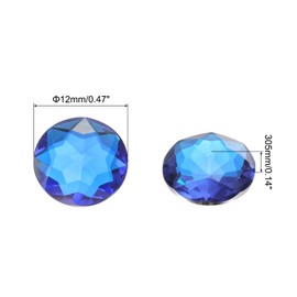 MECCANIXITY Flat Back Round Acrylic Rhinestones,12mm SS45 Deep Blue Flatback Crystal Rhinestones for Crafts Clothes Shoes DIY Decoration Gifts 100Pcs
