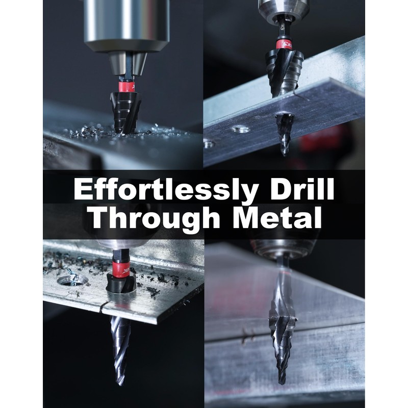 EZARC Step Drill Bit for Metal, M35 Cobalt Step Drill