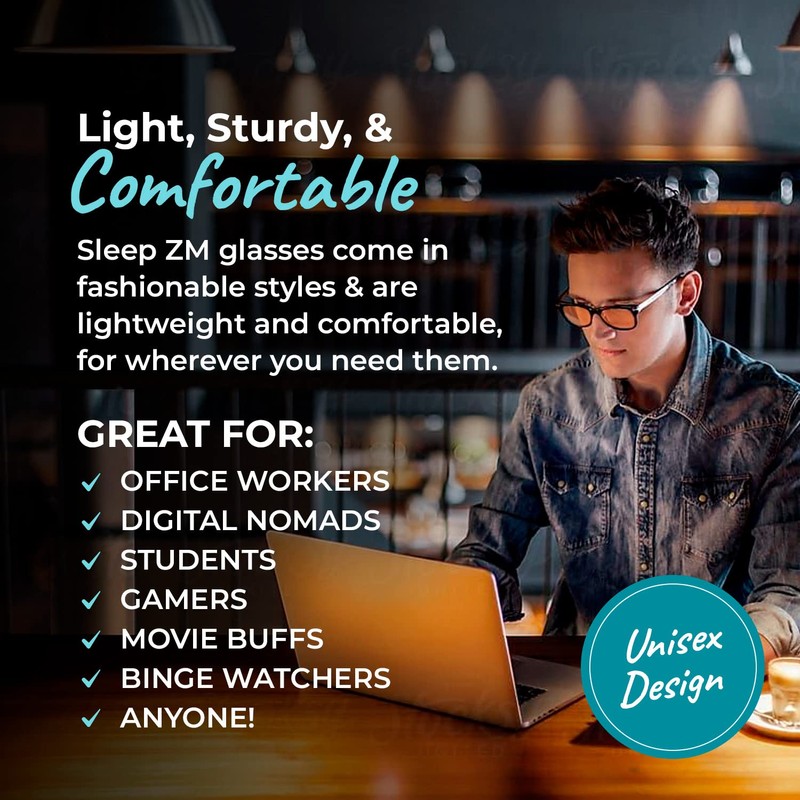 Sleep ZM Blue Light Blocking Glasses for Women + Men