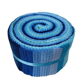Jelly Roll Fabric 100% Cotton Quilting Fabric, 40 Pre-Cut Strips (2.5 x 44 Inch) for Quilting and Sewing - 10 Assorted Solid Colors -Solid Blue Colour