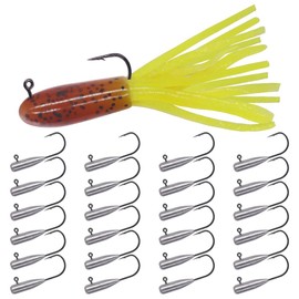 Tube Jig Heads for Crappie, Panfish, and Bass Fishing - 24 Pack (1/64 oz)