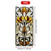 HOMETITUTE Privacy Window Film Art Nouveau Floral Decorative Window Cling