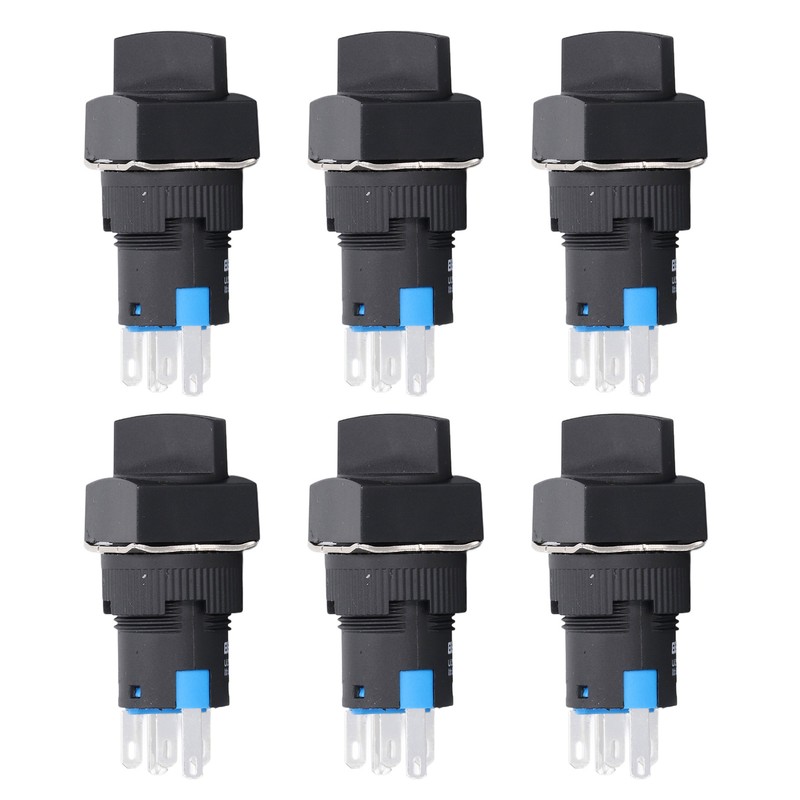 25Pcs Rotary Switch Knob 2 Position Self Locking Square Selector