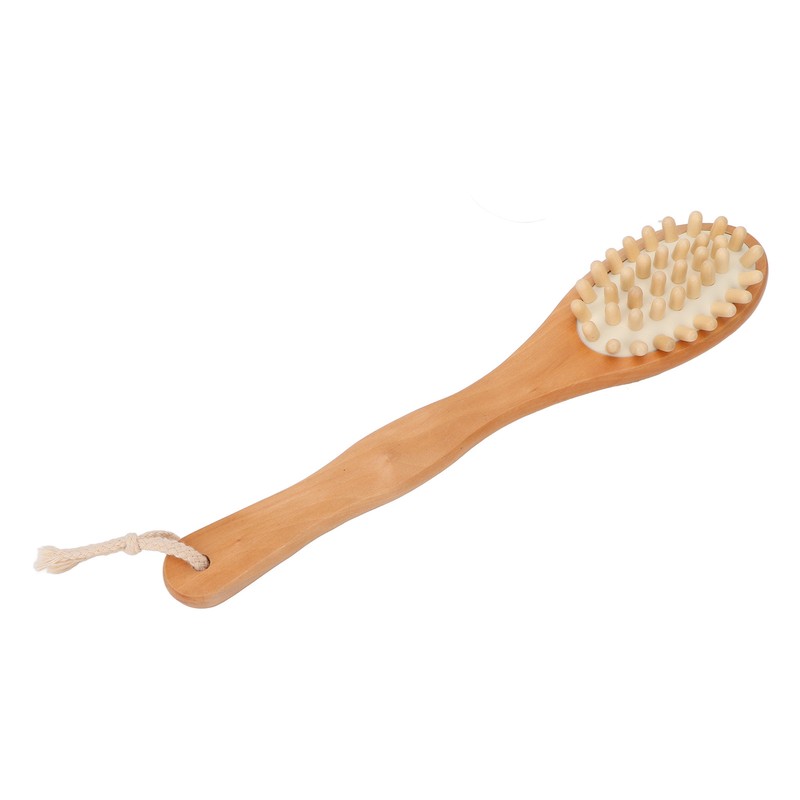 Wood Bath Brush Long Handle Soft Bristle Deep Cleansing Relieve