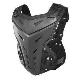 Motorcycle Armor Body Guard Vest, Dirtbike Riding Off-Road Racing Cycling Skiing Motocross Adult Kids Chest Body Protector Shirt Jackets for Street Bike Racing, Mens Back Protection - Black
