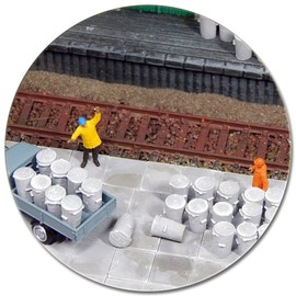 modellbahn-exklusiv Juweela 21259 Wheelie Bins Ash Buckets Pack of 20 Track TT 1:120