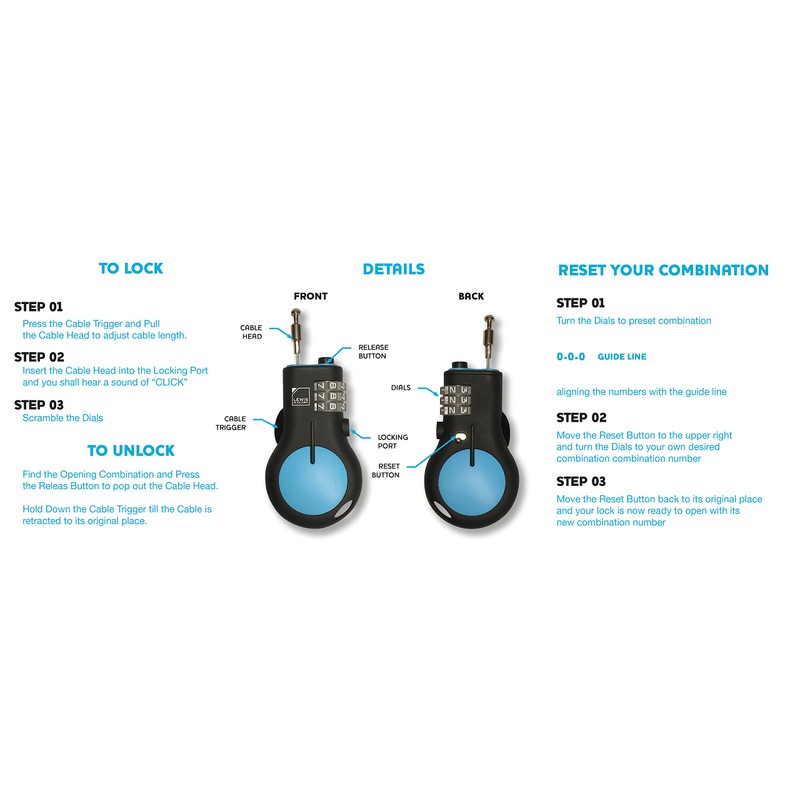 Lewis N. Clark Cable Luggage Lock | TSA Approved |