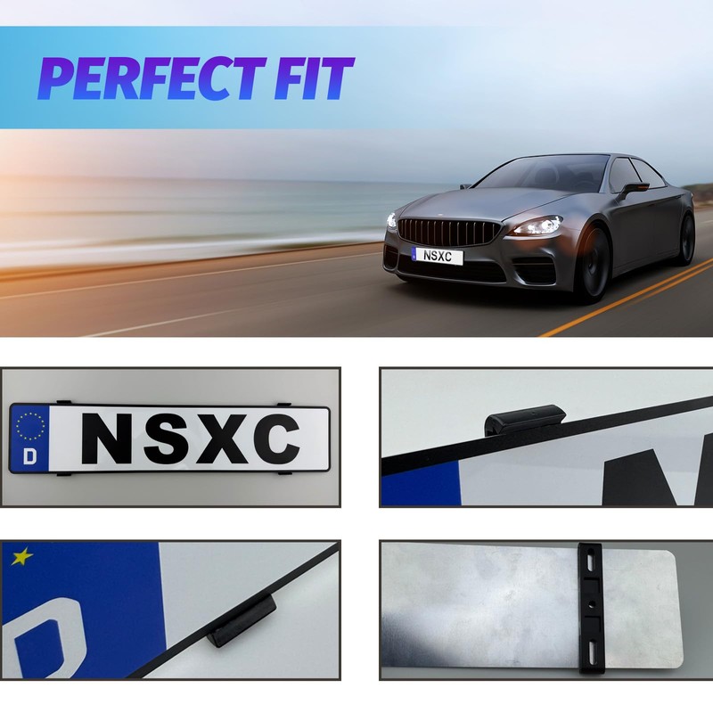 Number Plate Holder for Cars - Frameless Invisible - Weatherproof