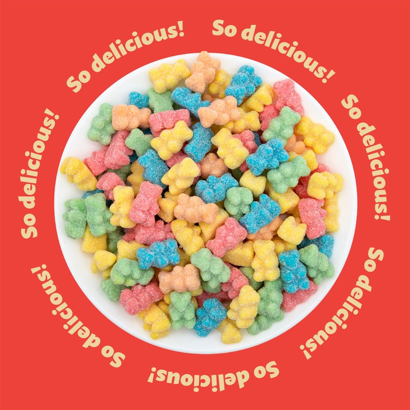 Neon Sour Gummi Bears Candy Bulk | 2 Pound Bag