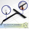 Tergivetro per doccia Nero 21x20,8 cm con Supporto da Parete