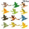 STOBOK 12 Pieces Frog Figures Mini Rubber Frog Sets Miniature