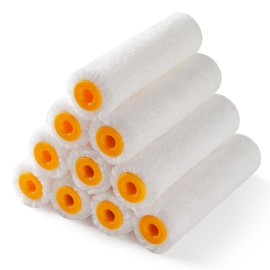 Mister Rui Paint Roller Covers, 10 Pieces, 4 Inch Paint Roller 6mm Nap, Microfiber Paint Rollers for Painting Walls, Cabinets, Trim, Use with All Paints and Stains