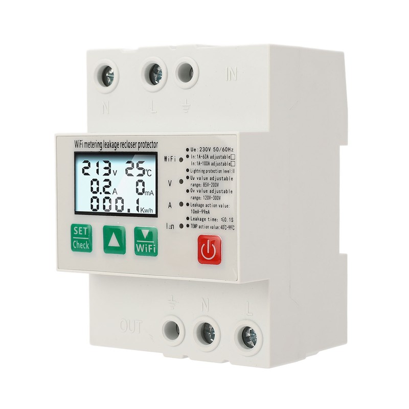 Smart WiFi Circuit Breaker Over Under Voltage Leakage Lightning Protector