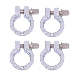 TUOREN 4pcs Drum Stand Memory Lock 7/8 Inch Diameter Cymbal Stand Chrome Hinged Memory Lock Cowbell Bracket Clamp Drum Rack Parts Compatible with SC-GCML Silver