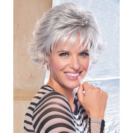 Raquel Welch Voltage Short Layered Synthetic Wig by Hairuwear, Petite Cap, SS10/22 Iced Cappuccino