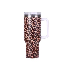 Travel Tumbler with Handle and Straw Lid | Stainless Steel Travel Bottle | Portable Travel Mug | Hot and Cold Beverage Tumbler | Reusable Drinkware | Gifts for Men & Women