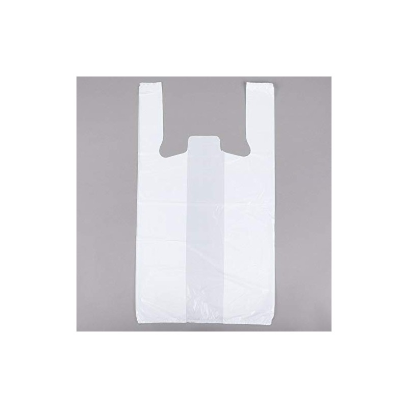 Carry-Out Plastic Bag-White Plain T-Shirt Bag 11.5"x6.5"x21.5" 15Mic (White, 1000/Case)