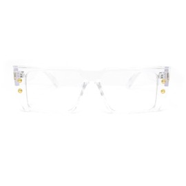 SA106 Rectangular Mobster Flat Top Clear Lens Retro Fashion Eyeglasses Clear