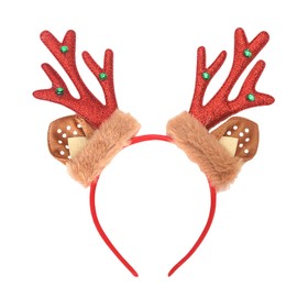 ZEYER Christmas Headbands for Women Green Gem Elk Antlers Headband Red Antlers Plush Deer Ears Head Bands Deer Costume Accessories Cute Christmas Accessories 1PCS