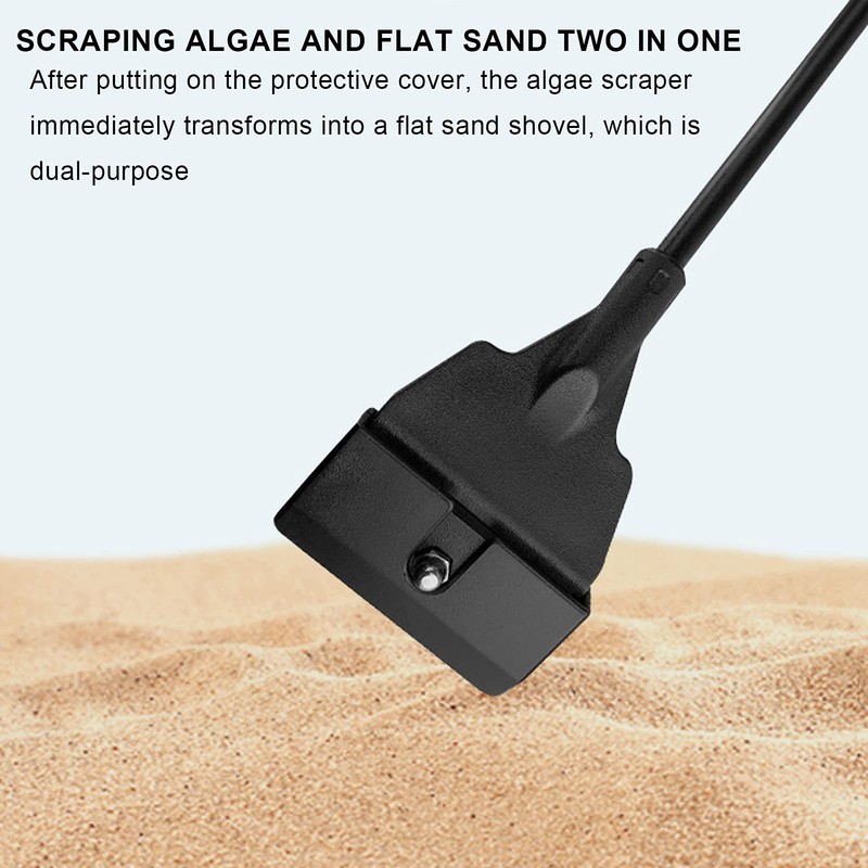 Long Handle Aquarium Scraper with Replaceable Blades for Cleaning Fish