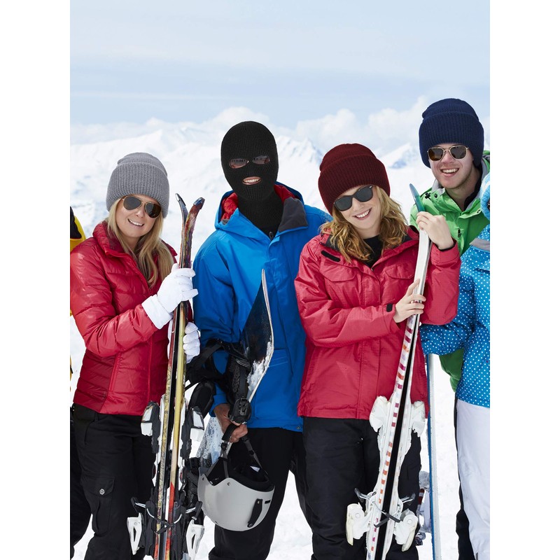 SATINIOR 3 Holes Full Face Cover Outdoor Balaclava Knitted Neck