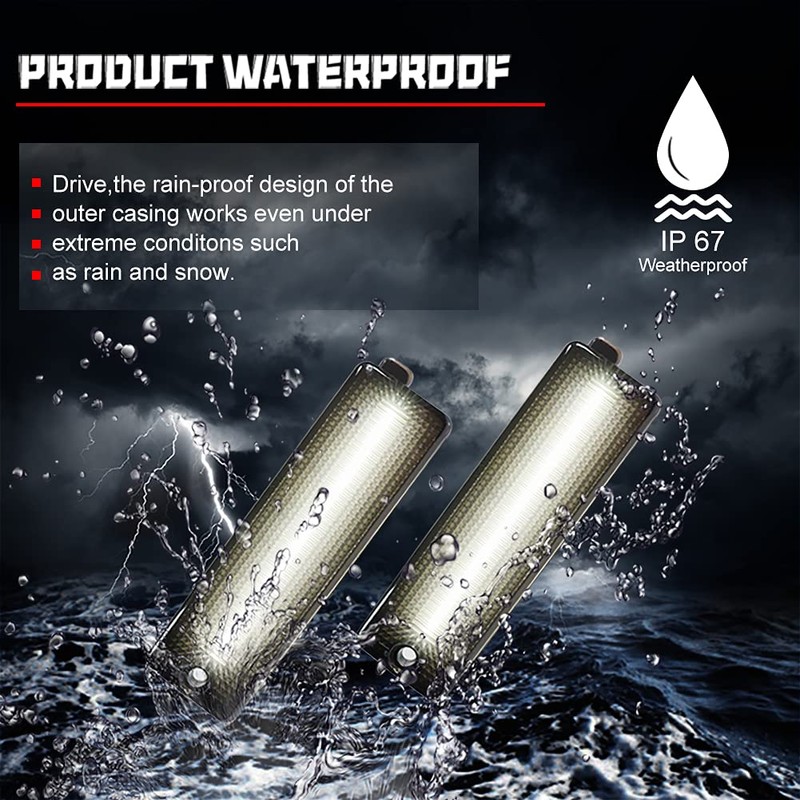 KENRTIR Smoked Lens White LED Rear Side Marker Lamps Compatible