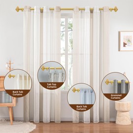 JZKaspar Curtain Rod 28 to 80 Inches,Adjustable Length 1 inch Telescoping Splicing Curtain rods for Windows, Gold Decorative Drapery Rods for Home with Luxury Crystal Finials and Brackets,Gold