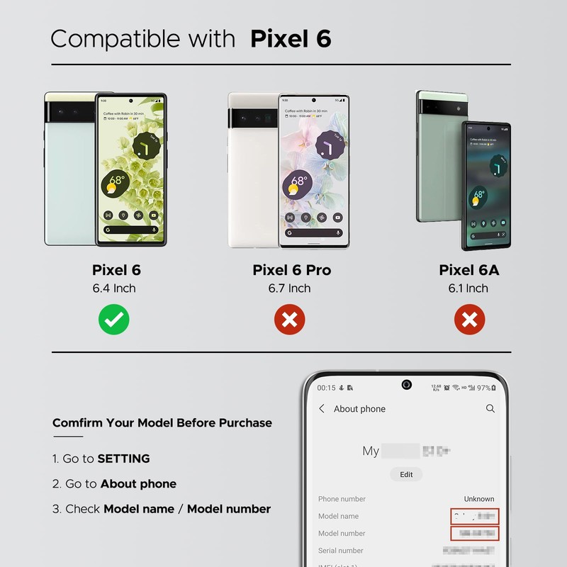 GREEN FUSION Compatible with Pixel 6 Back Glass Cover Replacement,