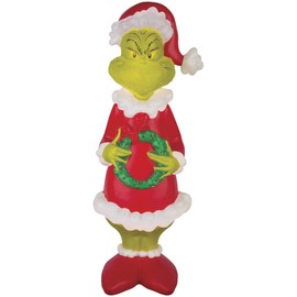 Holiday Home Lighted Blow Mold Grinch Sculpture Decoration Pre Lit Display Outdoor Christmas Yard Decoration Garden Yard Art Holiday Winter Display, Red,Green