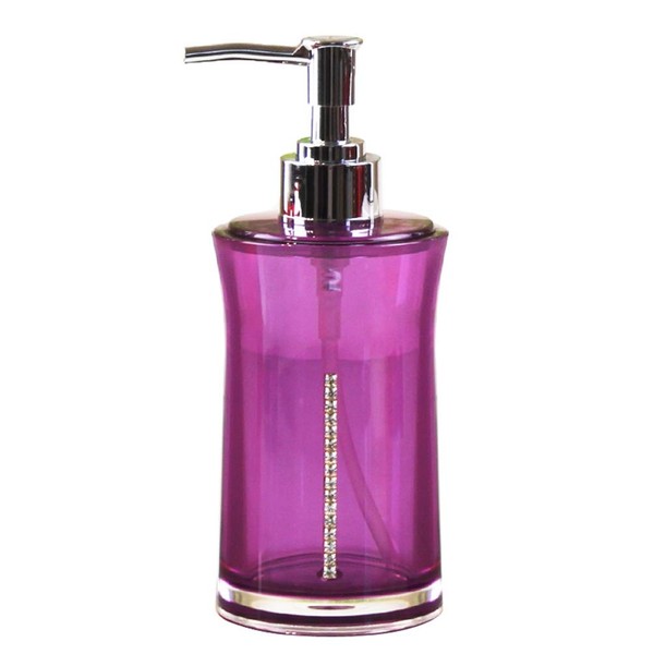 SELLONWANELO Acrylic Hand Soap Dispenser Dish Lotion Pump Bottle for Bathroom Kitchen Purple