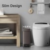 TIPGO Slim Bathroom Trash Can with Lid Soft Close, Step