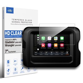 INNOSURE Premium Tempered Glass Screen Protector for Jeep Gladiator (2020-2023), Wrangler (2018-2023) 7 Inch Infotainment Touchscreen 9H Anti Scratch (HD Clear)