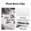 2PC Bone Clips for Hair or Shoes DIY White Plush