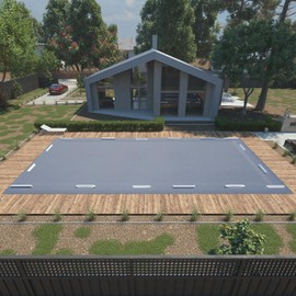 ColourTree Custom Size 18' x 34' Premium Rectangle Blue Winter Swimming Pool Cover Tarp Safety Heavy Duty, Waterproof, UV Resistant (Cover Size:22' x 38' / 4 ft.Overlap) - (We Customize Size)