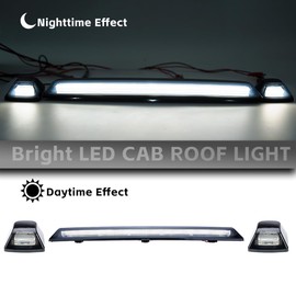 NJSBYL Silverado/Sierra LED Cab Roof Lights Compatible with 2020-2024 Chevy Silverado/GMC Sierra 2500 HD 3500 HD Black Lens White Truck Cab Marker Lights Clearance Lamp Factory Cab Light Upgrade