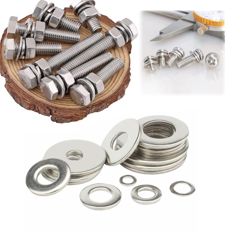 MYLCHBDJ Washer 304 Stainless Steel Flat Washer M2 to M10