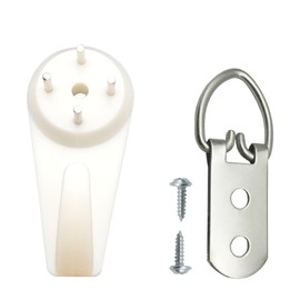 10 Sets Heavy-Duty Picture Hanging Kit, 10 Pack Stainless Steel Hooks and 10 Pack Plastic Anchors Non-Trace Picture Frame Hooks for Hanging