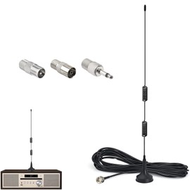 AQTAQ DAB FM Antenna Magnetic Base FM Radio Antenna AV Audio Video Home Theater Receiver Denon Pioneer Yamaha Marantz Sherwood Indoor Digital HD Radio FM Radio Bluetooth Stereo Receiver
