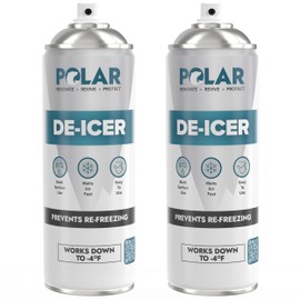 Polar De-Icer Spray for Car Windshield - 2 x 17 Fl Oz | Fast-Acting & Stops Re-Freezing | Instantly Melts Ice and Frost at −4°F | Spray Deicer for Car Windscreens, Mirrors, Headlights, Locks & Gates